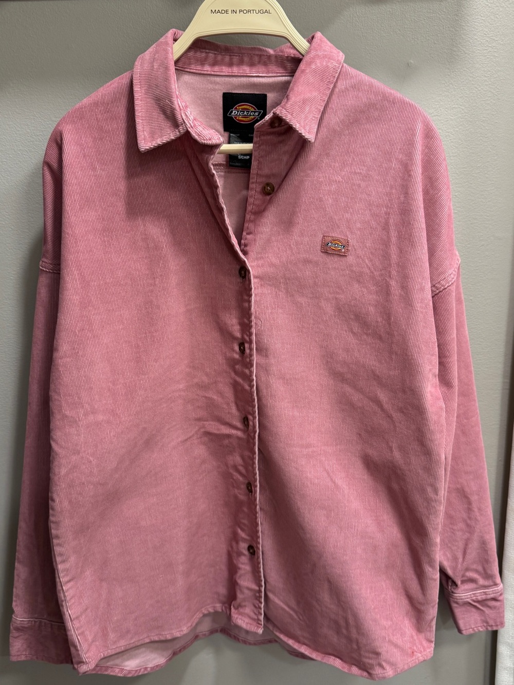 Dickies Women’s Pink Corduroy Button-Down Shirt